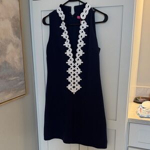Lilly Pulitzer Navy Dress with White Floral Detail